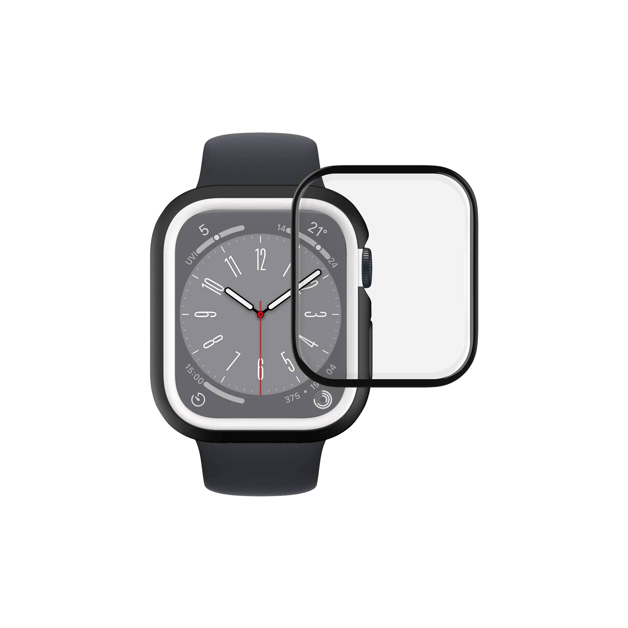RhinoShield Apple Watch 3D Impact Screen Protectors 40mm 4/5/6/SE - Black Rim - Image 2