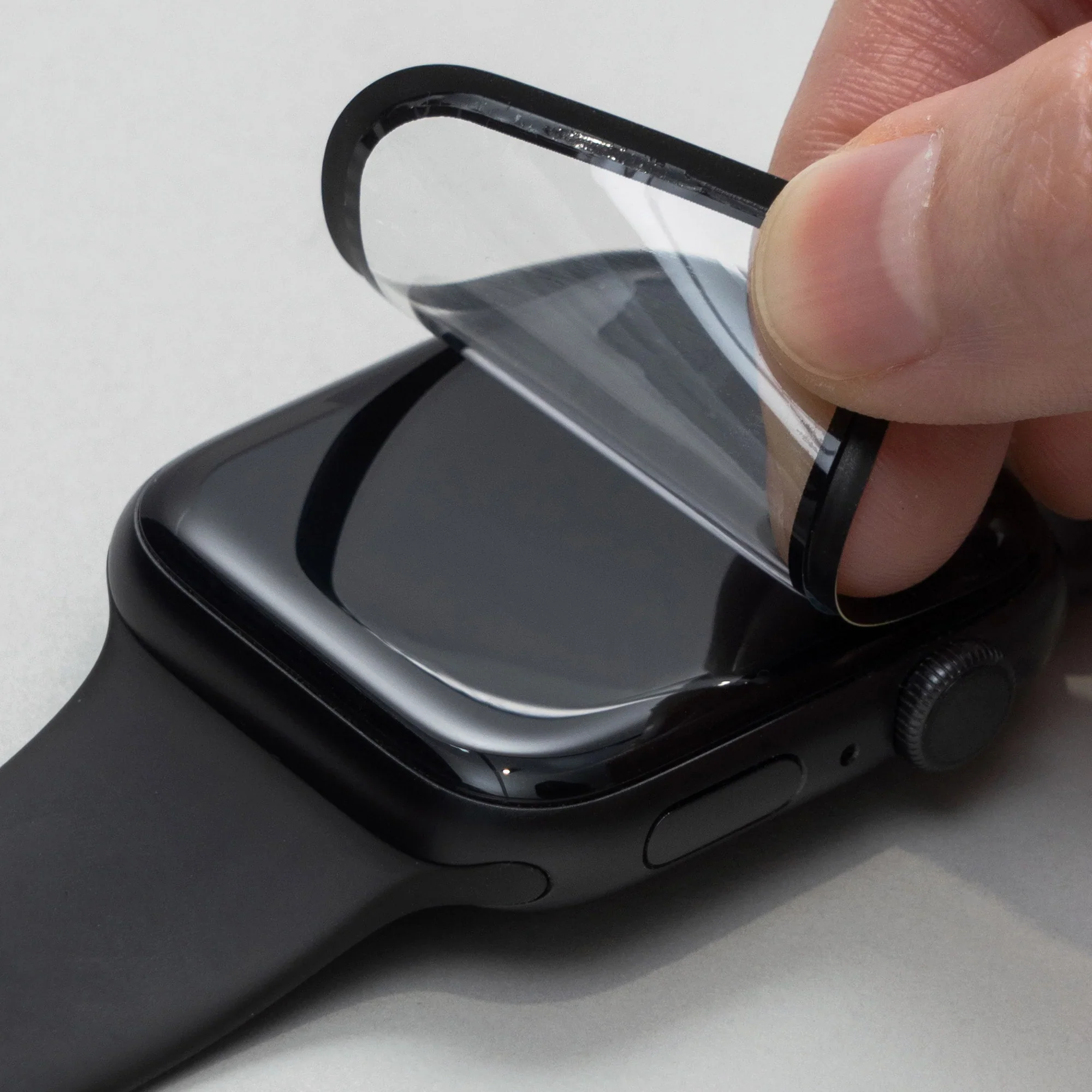 RhinoShield Apple Watch 3D Impact Screen Protectors 40mm 4/5/6/SE - Black Rim - Image 3