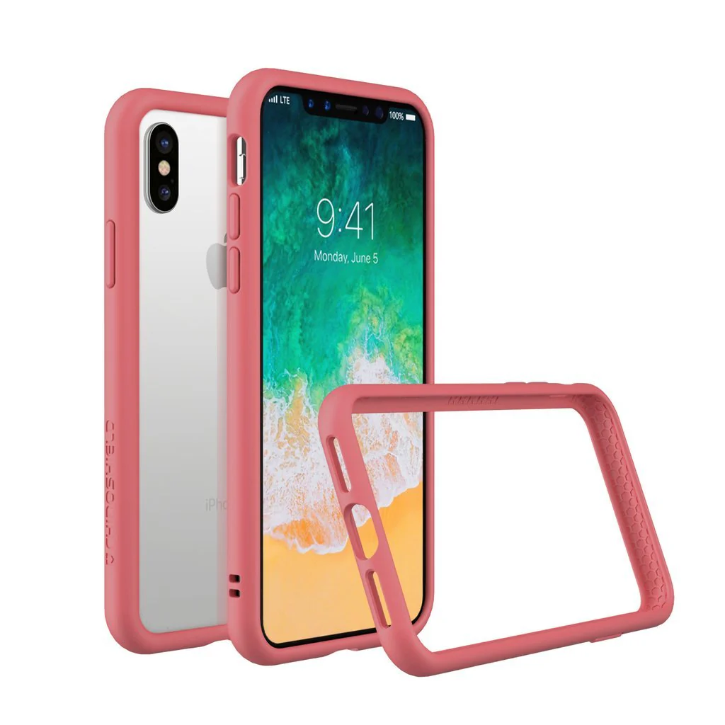 RhinoShield CrashGuard NX Customisable Protective Bumper Case for iPhone X - Coral Pink - Image 2