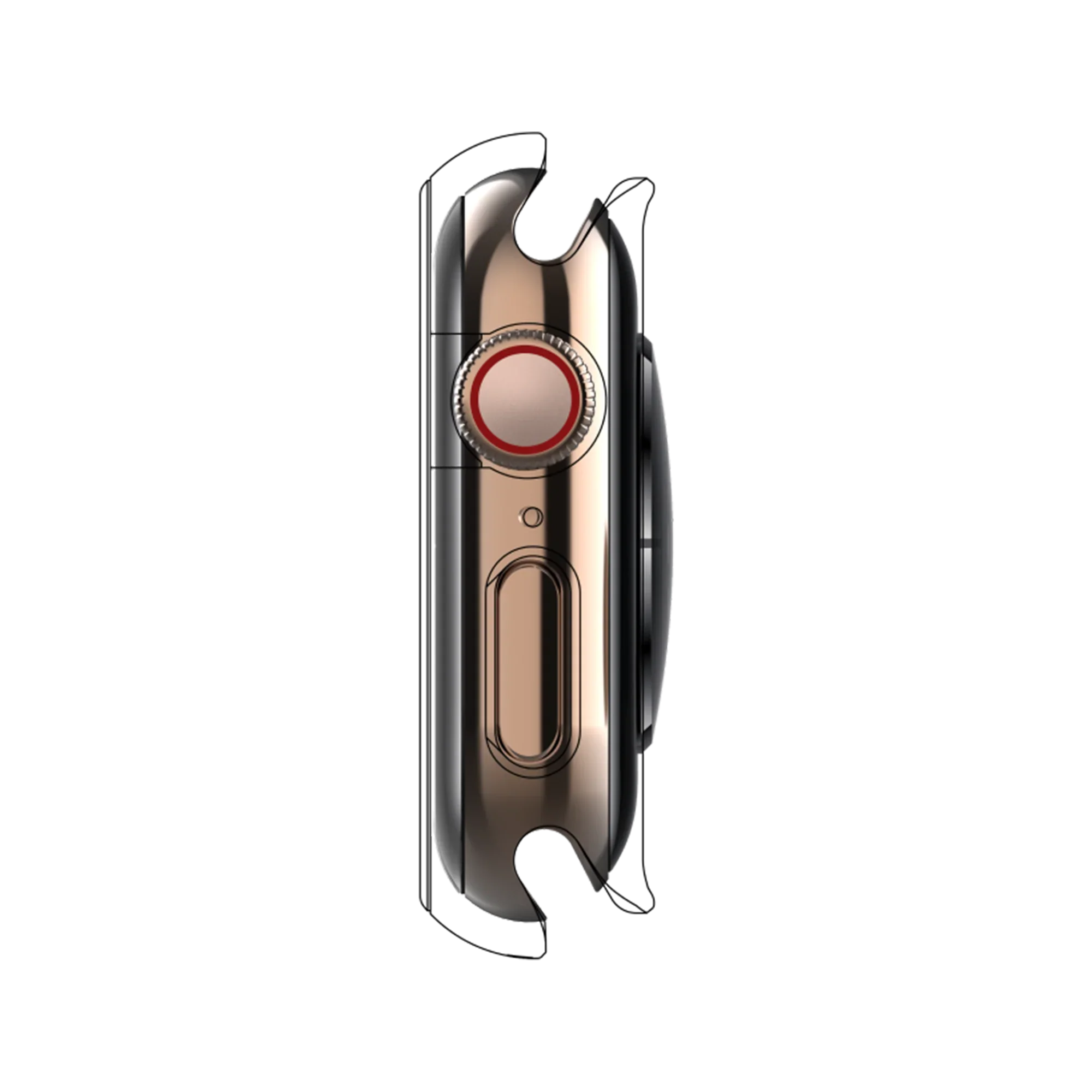 RhinoShield CrashGuard NX for Apple Watch 44mm 4/5/6/SE with Black Rim - Image 2