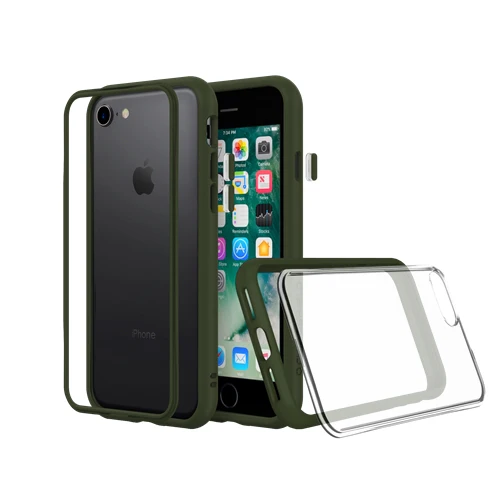 RhinoShield Mod NX Bumper Case & Clear Backplate iPhone 8 / 7 / SE 2020 - Camo Green - Image 3