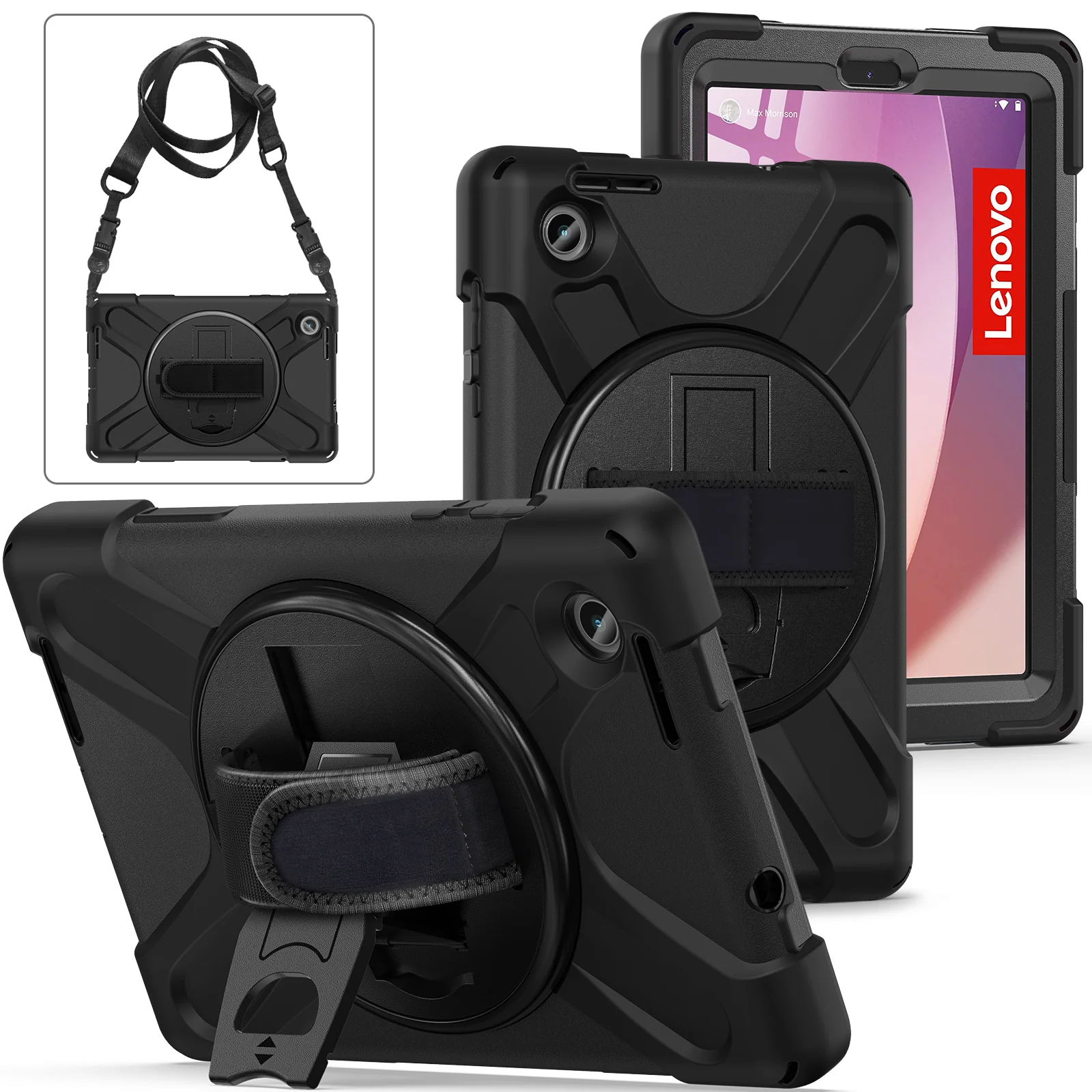 Rugged Case Hand & Shoulder Strap Lenovo M8 8 inch 4th Gen TB300 - Image 2
