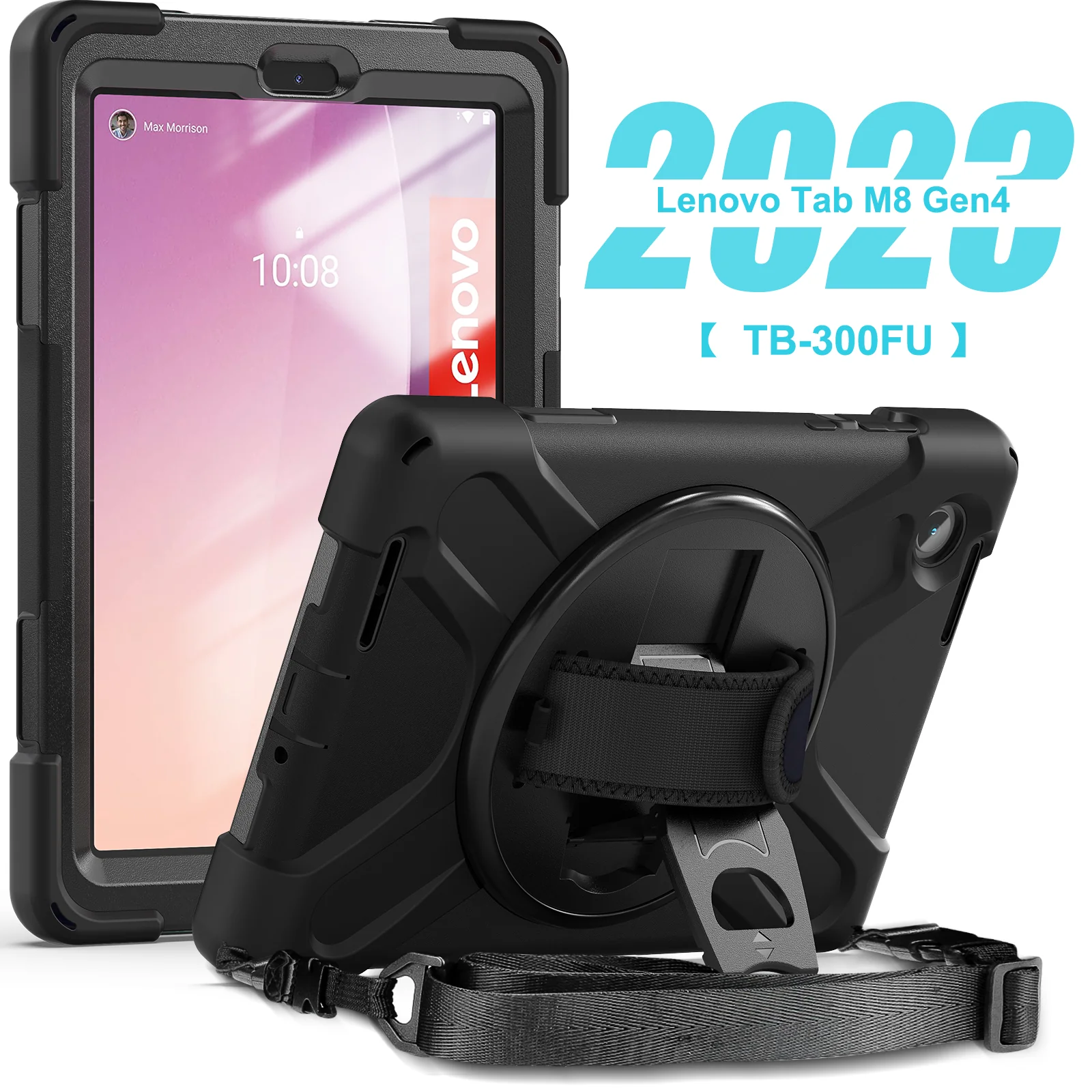 Rugged Case Hand & Shoulder Strap Lenovo M8 8 inch 4th Gen TB300 - Image 3