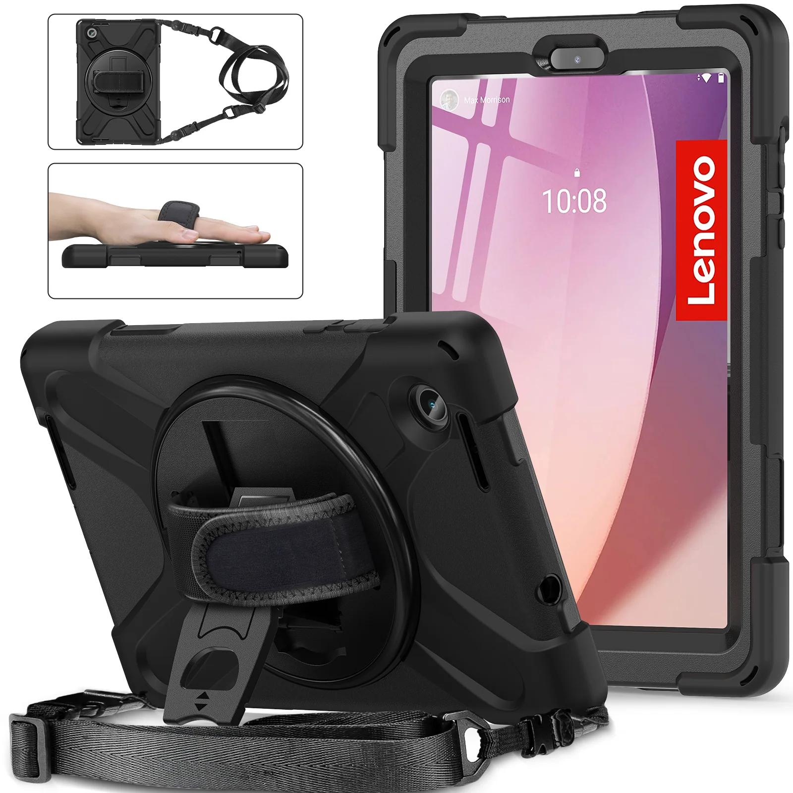 Rugged Case Hand & Shoulder Strap Lenovo M8 8 inch 4th Gen TB300 - Image 5