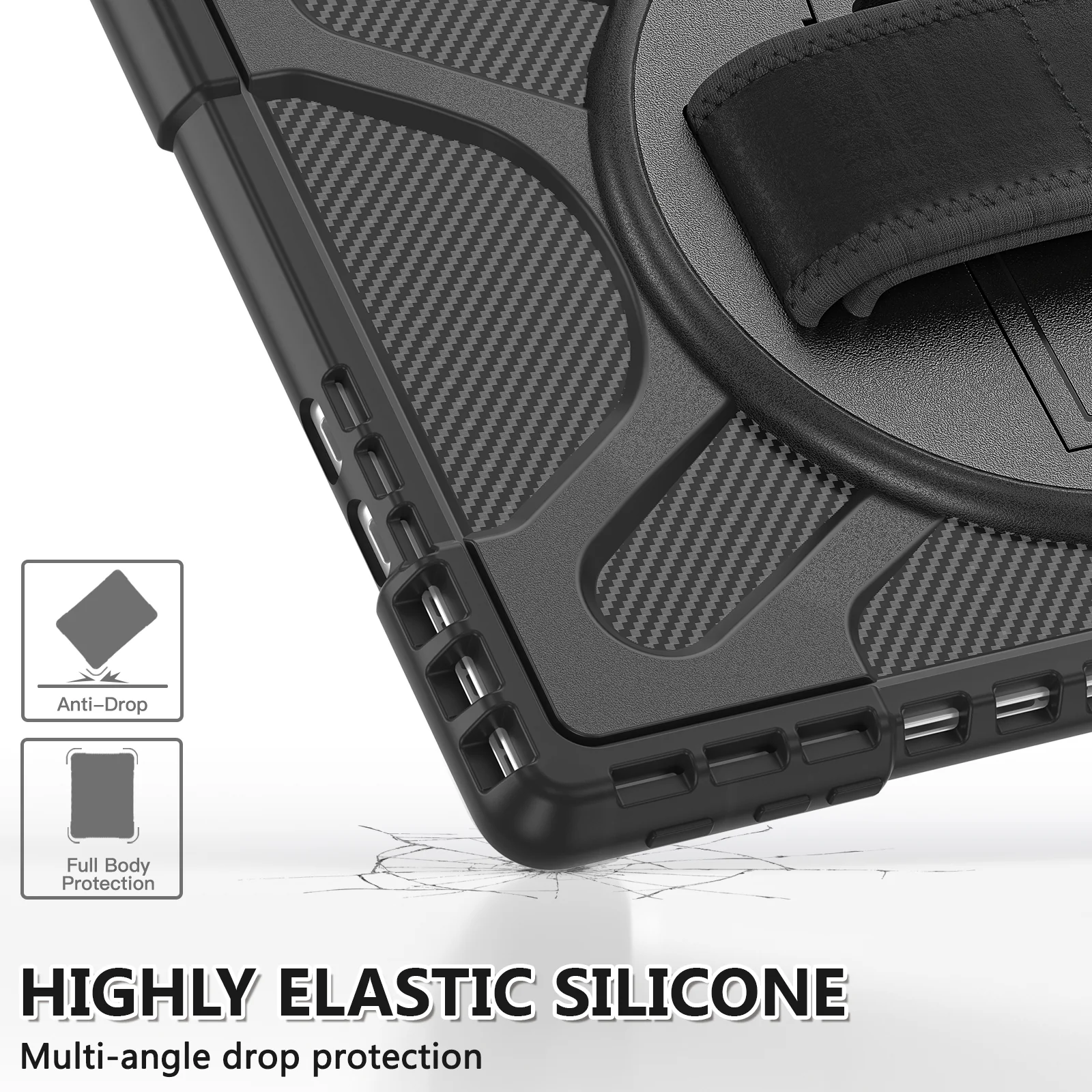 Rugged Case Hand & Shoulder Strap Microsoft Surface Pro 11 / 10 / 9 - Black - Image 4
