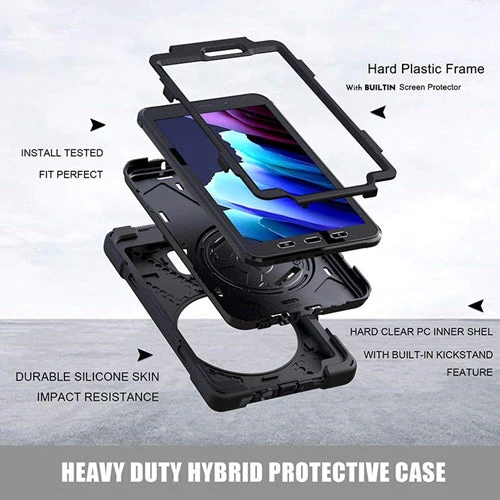 Rugged Case Hand & Shoulder Strap Samsung Tab Active 5 8 inch SM-X300 / X306 - Black - Image 5