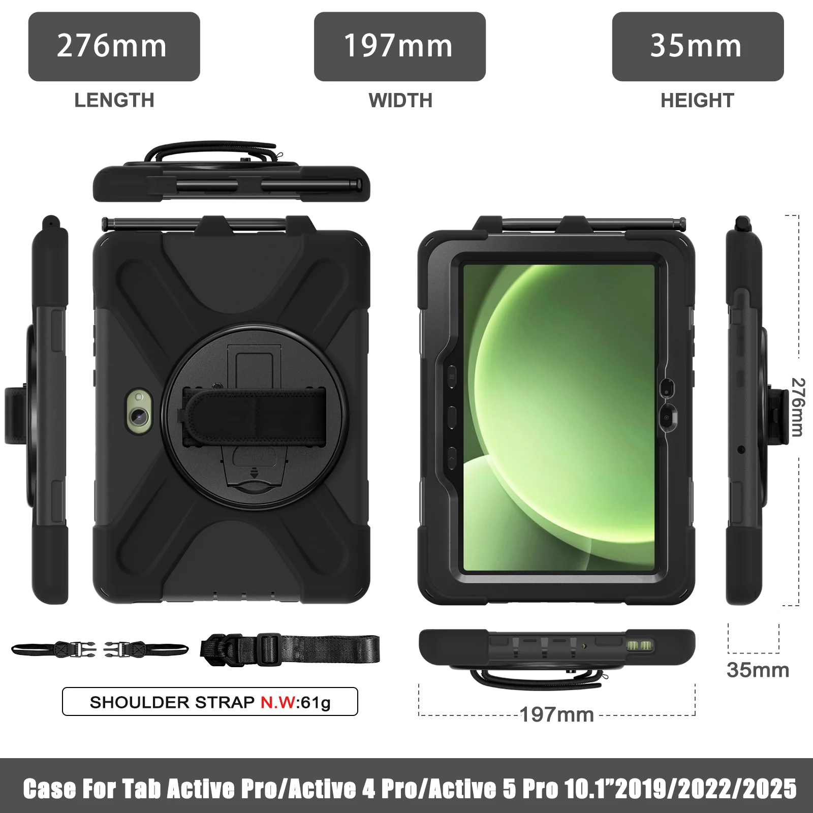 Rugged Case Hand & Shoulder Strap SCREENLESS Tab Active 5 Pro X356 2025 - Image 2