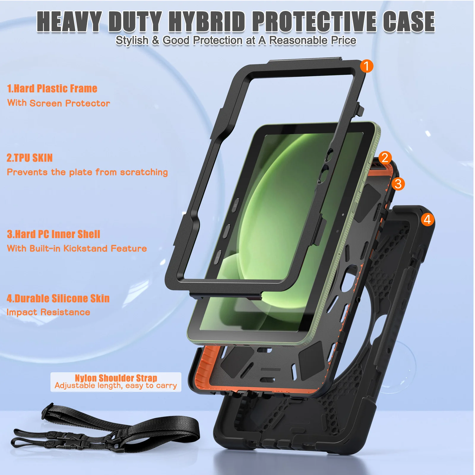 Rugged Case Hand & Shoulder Strap SCREENLESS Tab Active 5 Pro X356 2025 - Image 8