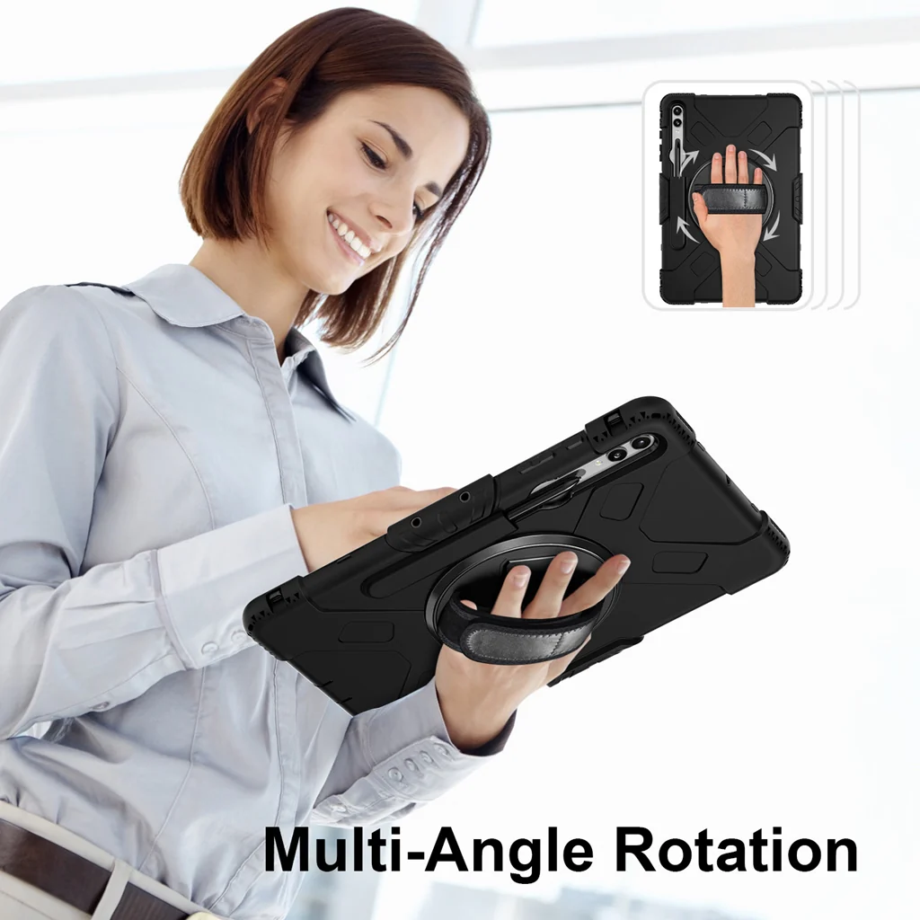 Rugged Case Hand & Shoulder Strap Samsung Tab S11 Ultra 14.6 inch - Black - Image 6
