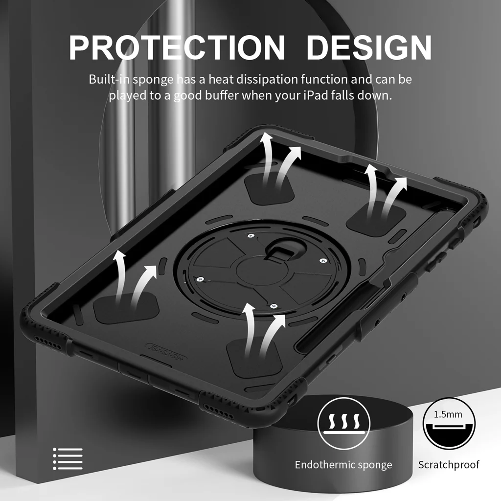 Rugged Case Hand & Shoulder Strap Samsung Tab S11 Ultra 14.6 inch - Black - Image 9