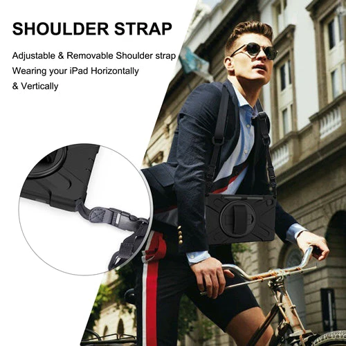 Rugged Case Hand & Shoulder Strap Samsung Tab S6 LITE 10.4 2024 P620 - Black - Image 3