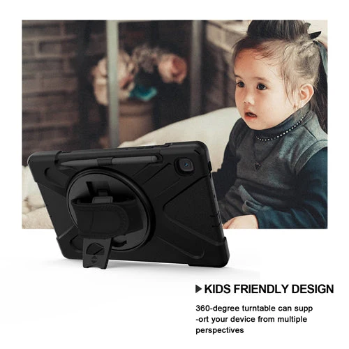 Rugged Case Hand & Shoulder Strap Samsung Tab S6 LITE 10.4 2024 P620 - Black - Image 5