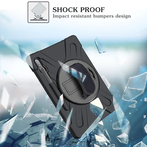 Rugged Case Hand & Shoulder Strap Samsung Tab S8 Ultra 14.6 inch X900 - Black - Image 2