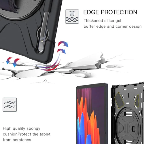 Rugged Case Hand & Shoulder Strap Samsung Tab S8 Ultra 14.6 inch X900 - Black - Image 3