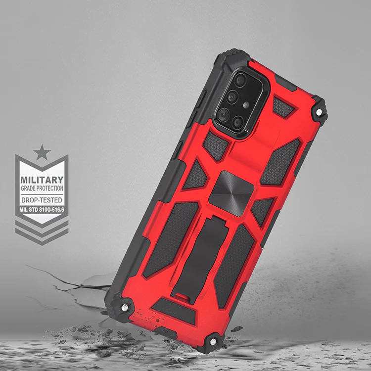 Rugged & Tough Case Samsung A51 with Kickstand - Red - Image 3