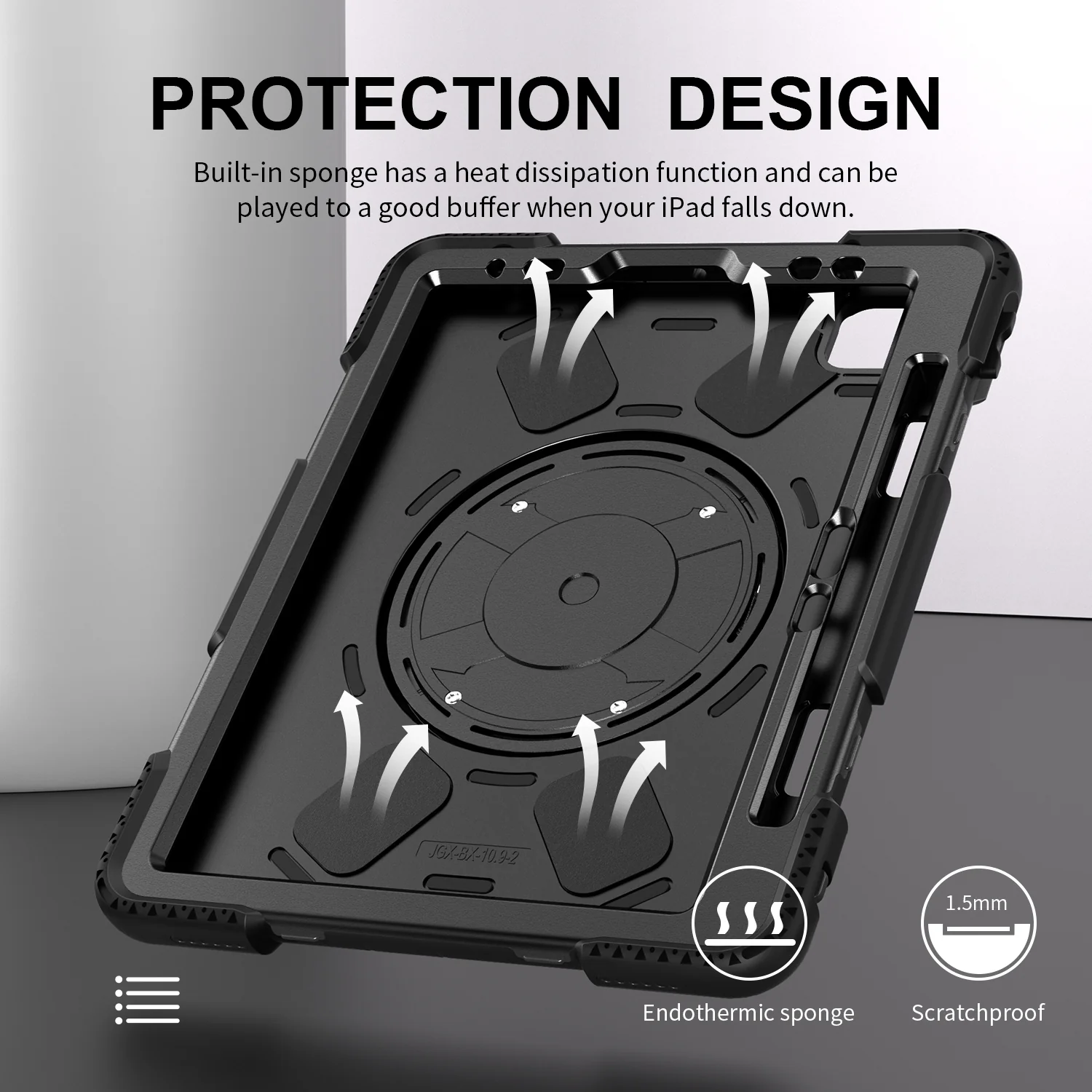 Rugged Case with Hand & Shoulder Strap iPad Air 6th 11 M2 2024 / M3 2025 - Black - Image 13