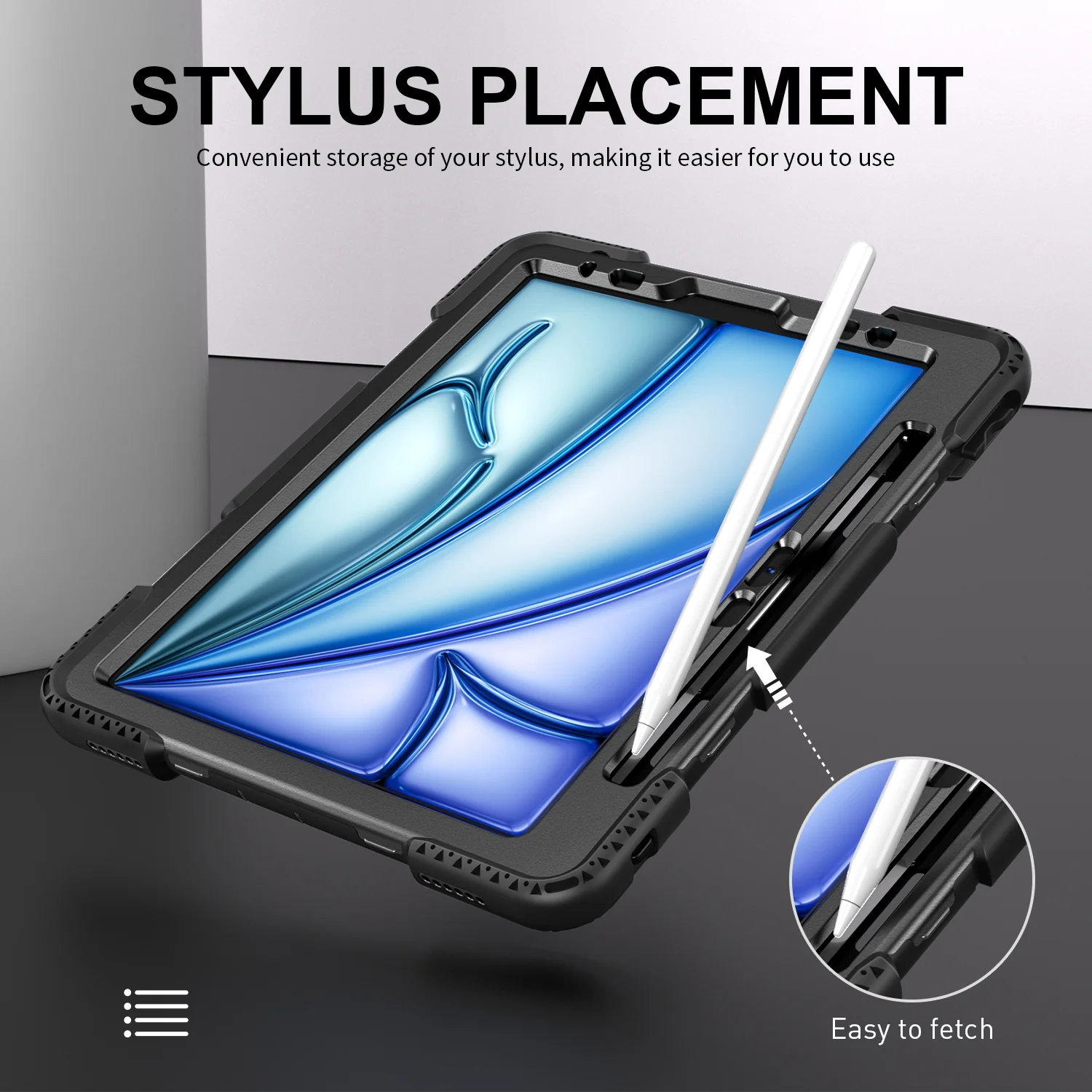 Rugged Case with Hand & Shoulder Strap iPad Air 6th 11 M2 2024 / M3 2025 - Black - Image 15