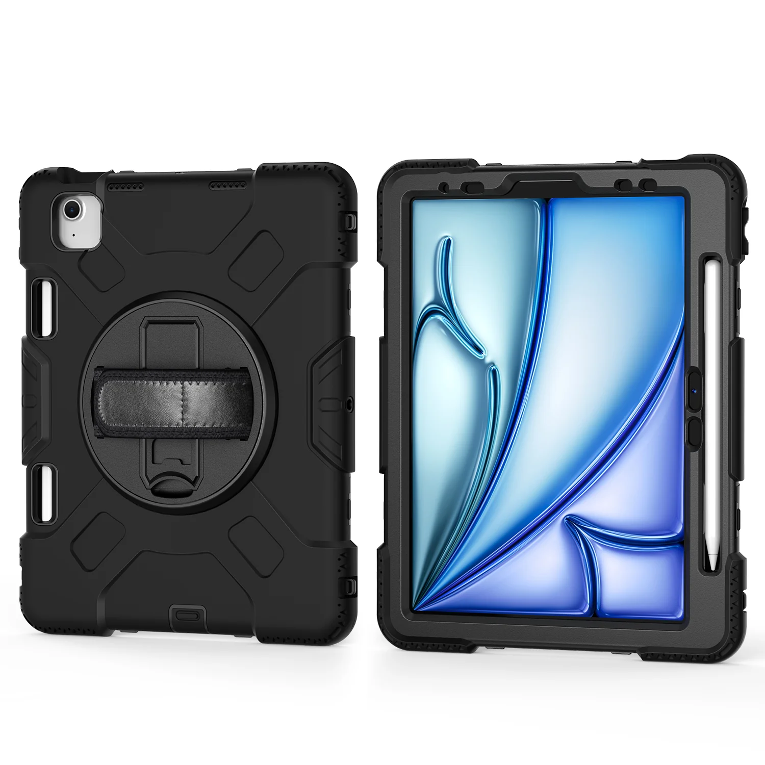Rugged Case with Hand & Shoulder Strap iPad Air 6th 11 M2 2024 / M3 2025 - Black - Image 17