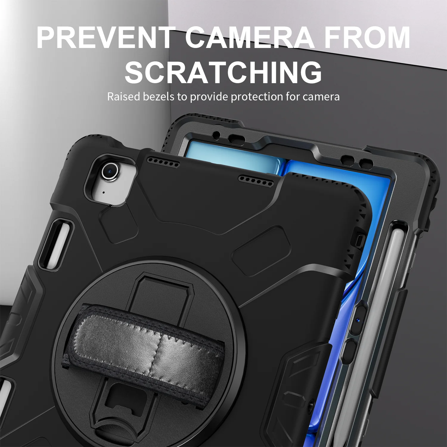 Rugged Case with Hand & Shoulder Strap iPad Air 6th 11 M2 2024 / M3 2025 - Black - Image 3