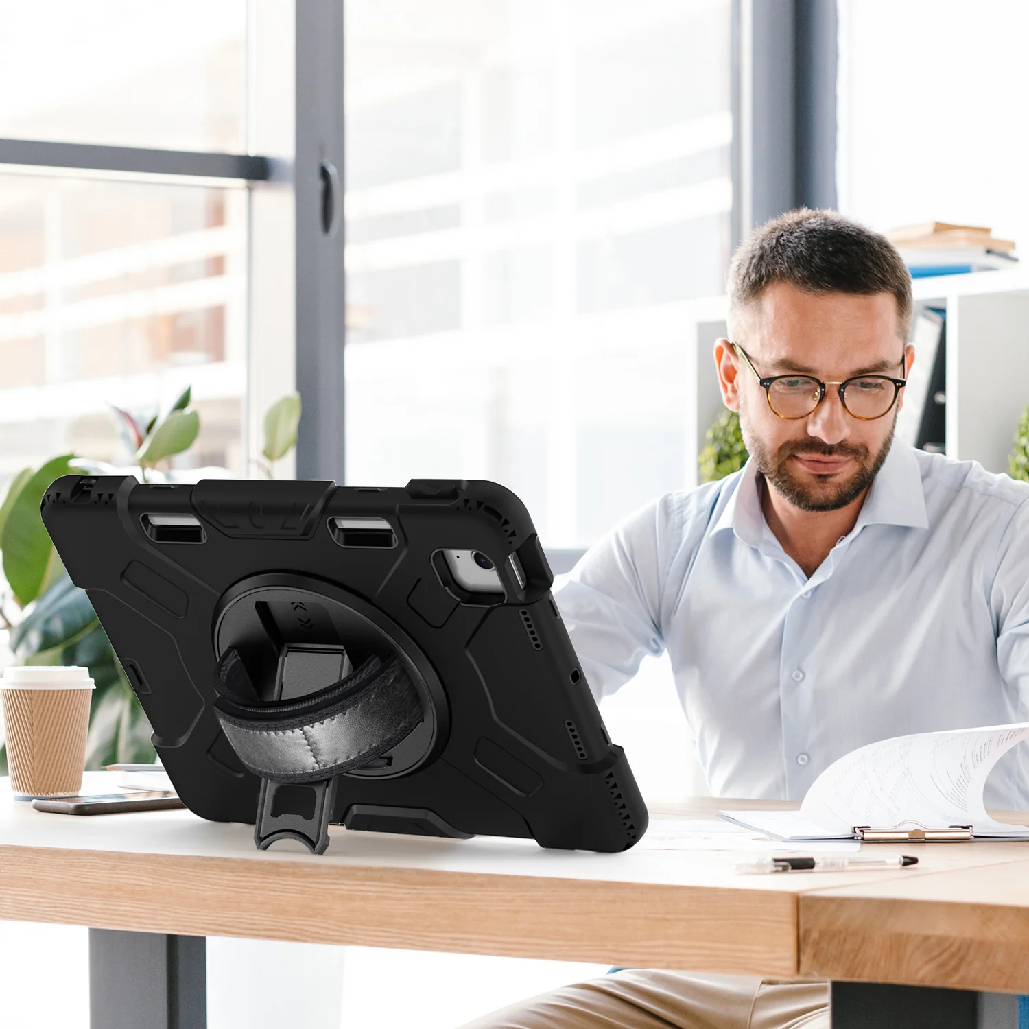 Rugged Case with Hand & Shoulder Strap iPad Air 6th 11 M2 2024 / M3 2025 - Black - Image 6