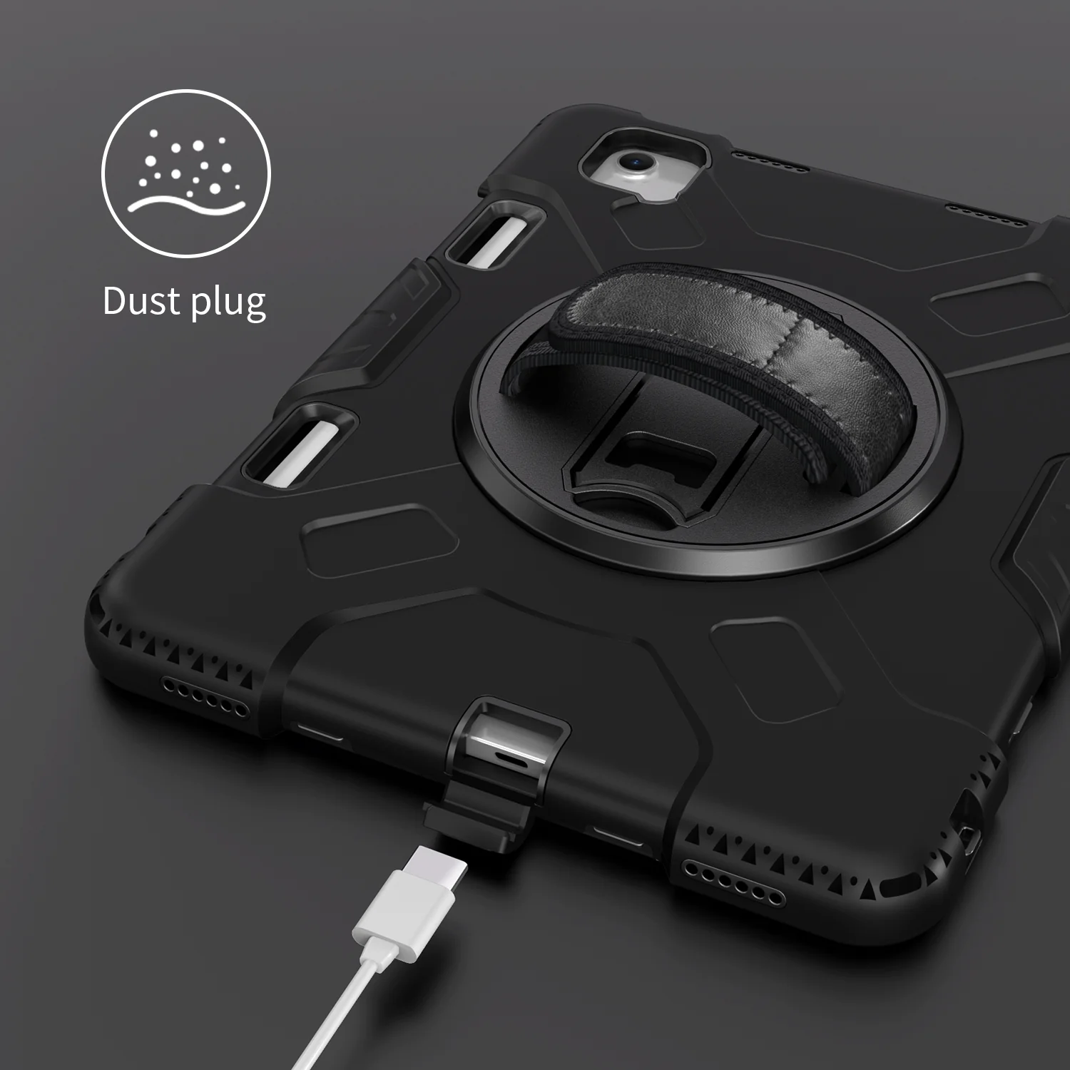 Rugged Case with Hand & Shoulder Strap iPad Air 6th 11 M2 2024 / M3 2025 - Black - Image 8