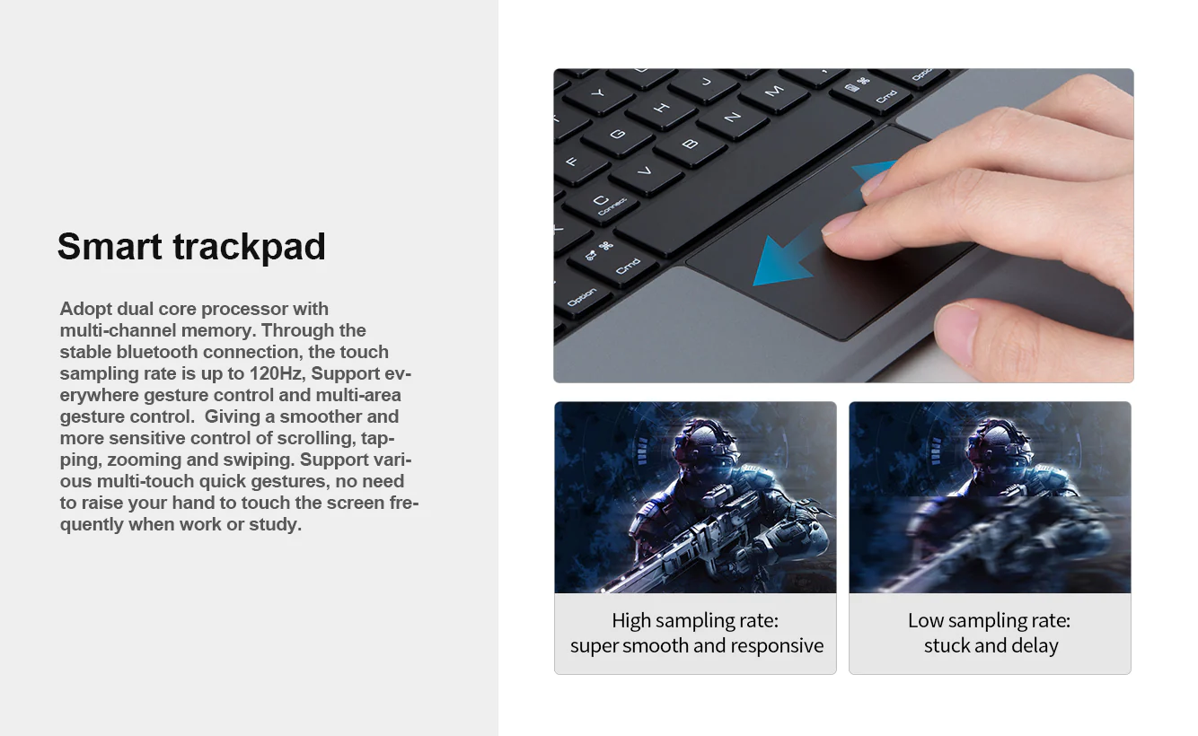 Rugged Detachable Keyboard & Trackpad Case iPad 10th / 11th Gen 10.9 inch - Black - Image 5