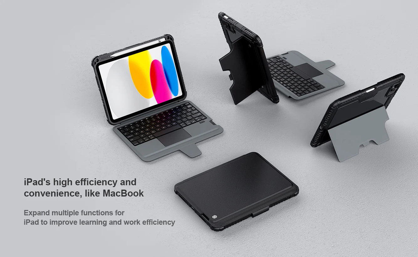 Rugged Detachable Keyboard & Trackpad Case iPad 10th / 11th Gen 10.9 inch - Black - Image 9