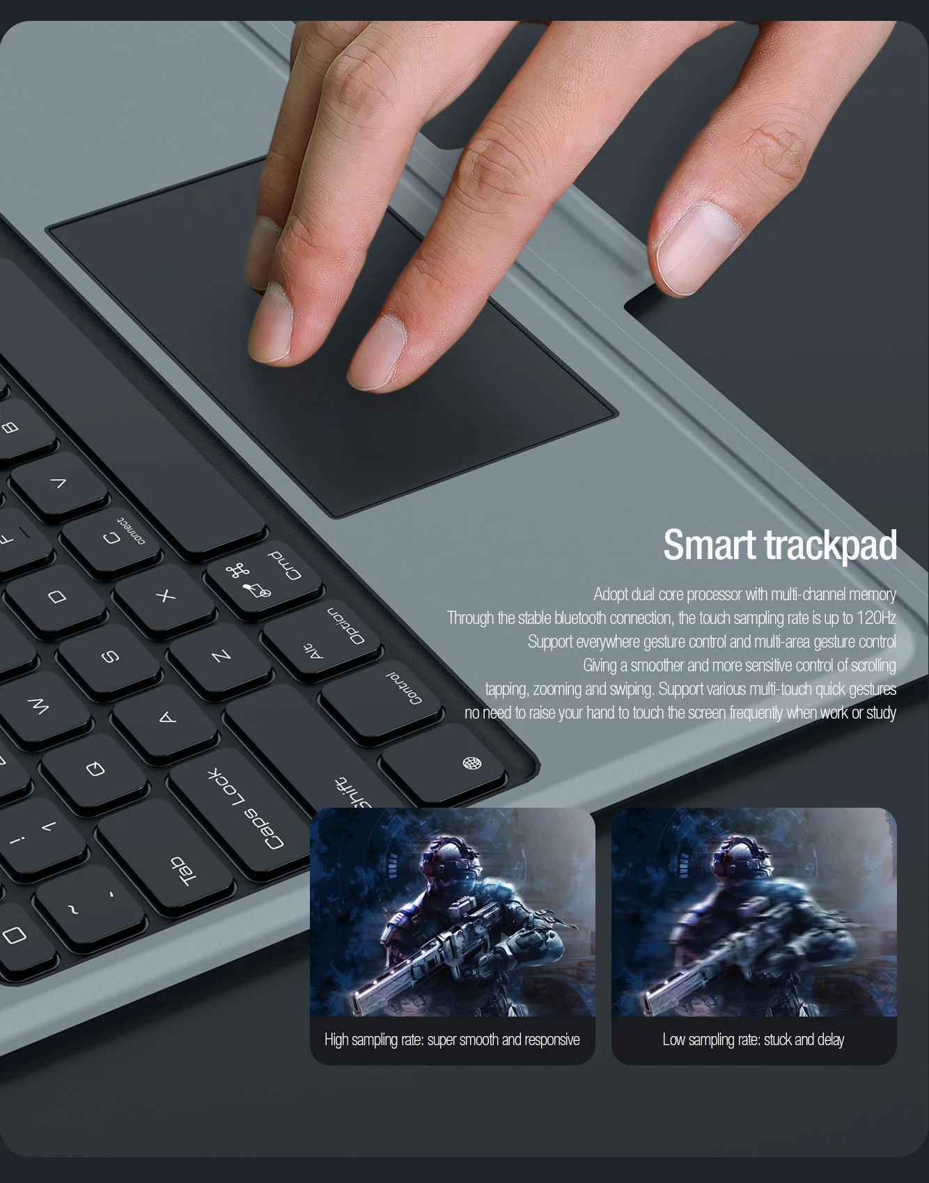 Rugged Detachable Keyboard & Trackpad Case iPad Pro 11 M4 / M5 - Black - Image 11