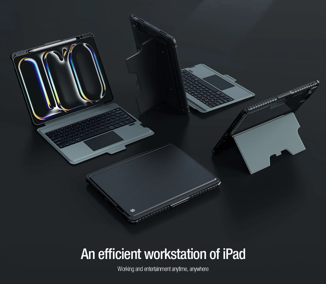 Rugged Detachable Keyboard & Trackpad Case iPad Pro 11 M4 / M5 - Black - Image 3