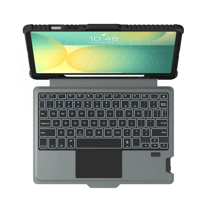 Rugged Detachable Keyboard & Trackpad Case Samsung Tab S9 / S10 FE - Black - Image 2