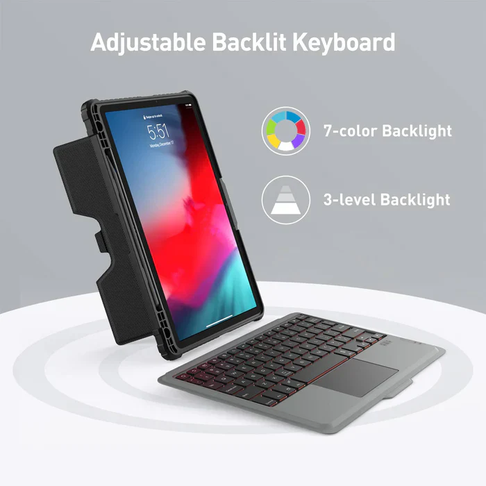 Rugged Detachable Keyboard & Trackpad Case Samsung Tab S9 / S10 FE - Black - Image 4