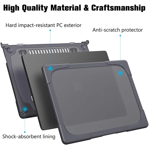 Rugged Protective & Heavy Duty Case Surface Laptop 5 & 4 & 3 15 inch - Clear Grey - Image 3