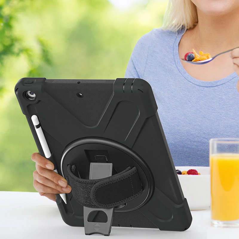 Rugged Protective Case Hand & Shoulder Strap iPad 10th / 11th Gen 10.9 inch - Black - Image 5