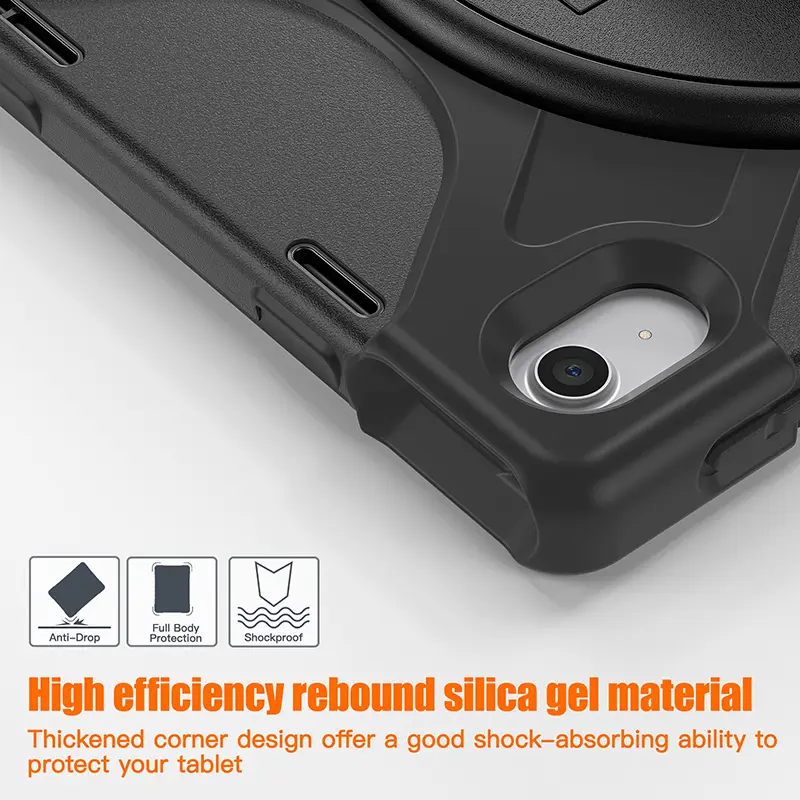 Rugged Protective Case Hand & Shoulder Strap iPad 10th / 11th Gen 10.9 inch - Black - Image 8