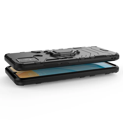 Rugged & Protective Armour Case Oppo A15 4G & 5G Built in Ring Holder - Black - Image 9