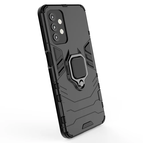 Rugged & Protective Armour Phone Case Samsung A32 5G Built in Ring Holder - Black - Image 4