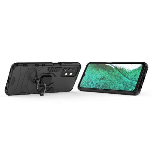 Rugged & Protective Armour Phone Case Samsung A32 5G Built in Ring Holder - Black - Image 5