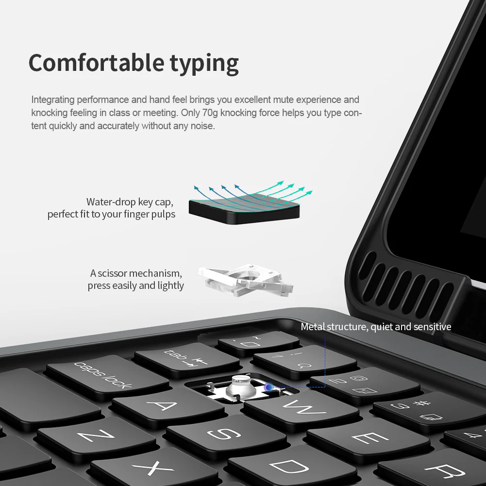Rugged Protective Detachable Keyboard Case iPad 9th & 8th & 7th Gen 10.2 inch - Black - Image 7