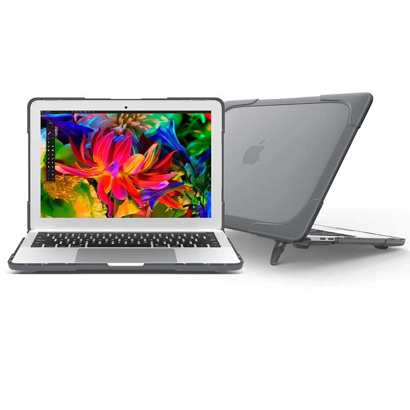 Rugged Protective & Heavy Duty Case Macbook Air 13 (2018 & 2020) - Clear Grey - Image 3