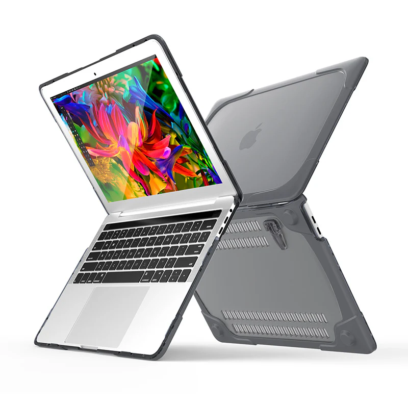 Rugged Protective & Heavy Duty Case Macbook Air 13 (2018 & 2020) - Clear Grey - Image 5