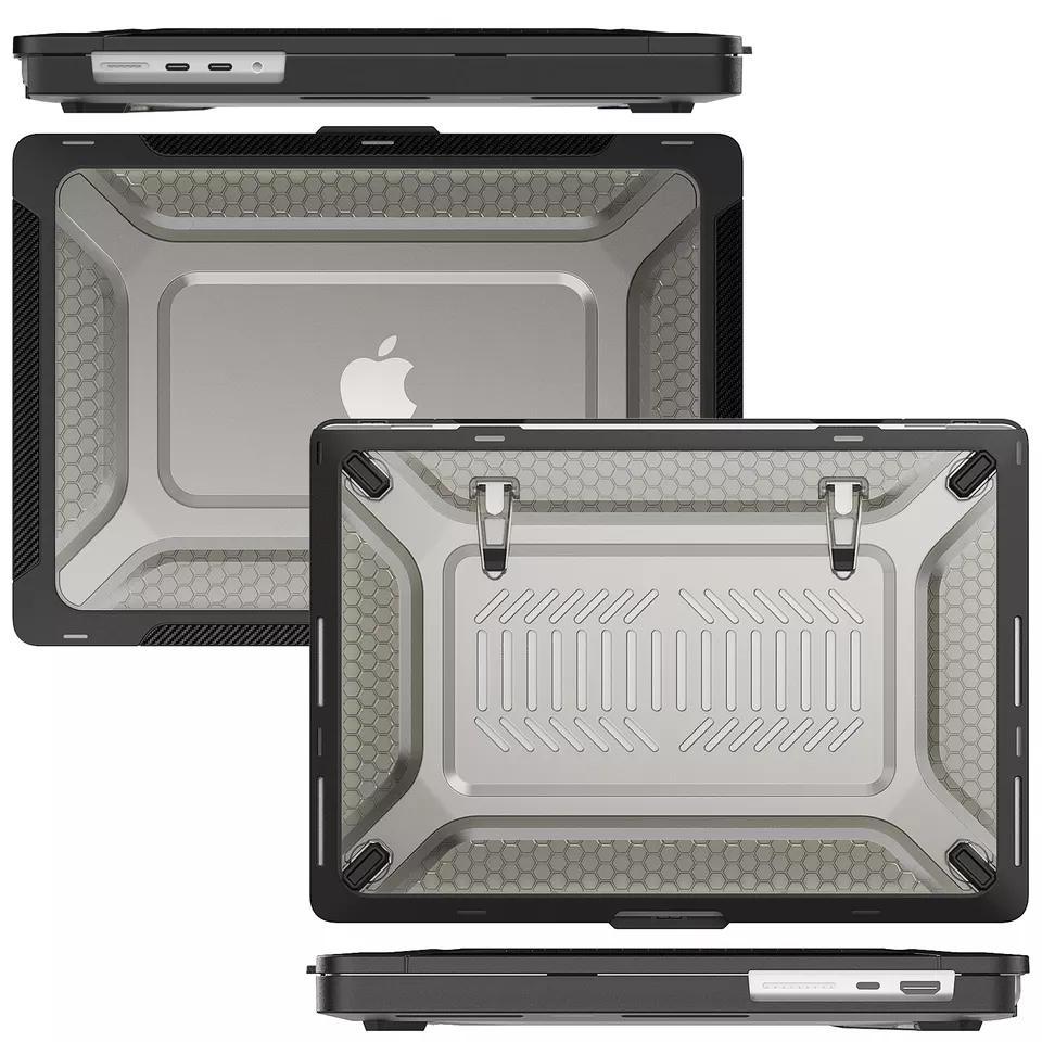 Rugged Protective & Heavy Duty Case Macbook Air 13.6 M3/ M2 - Clear Black - Image 4