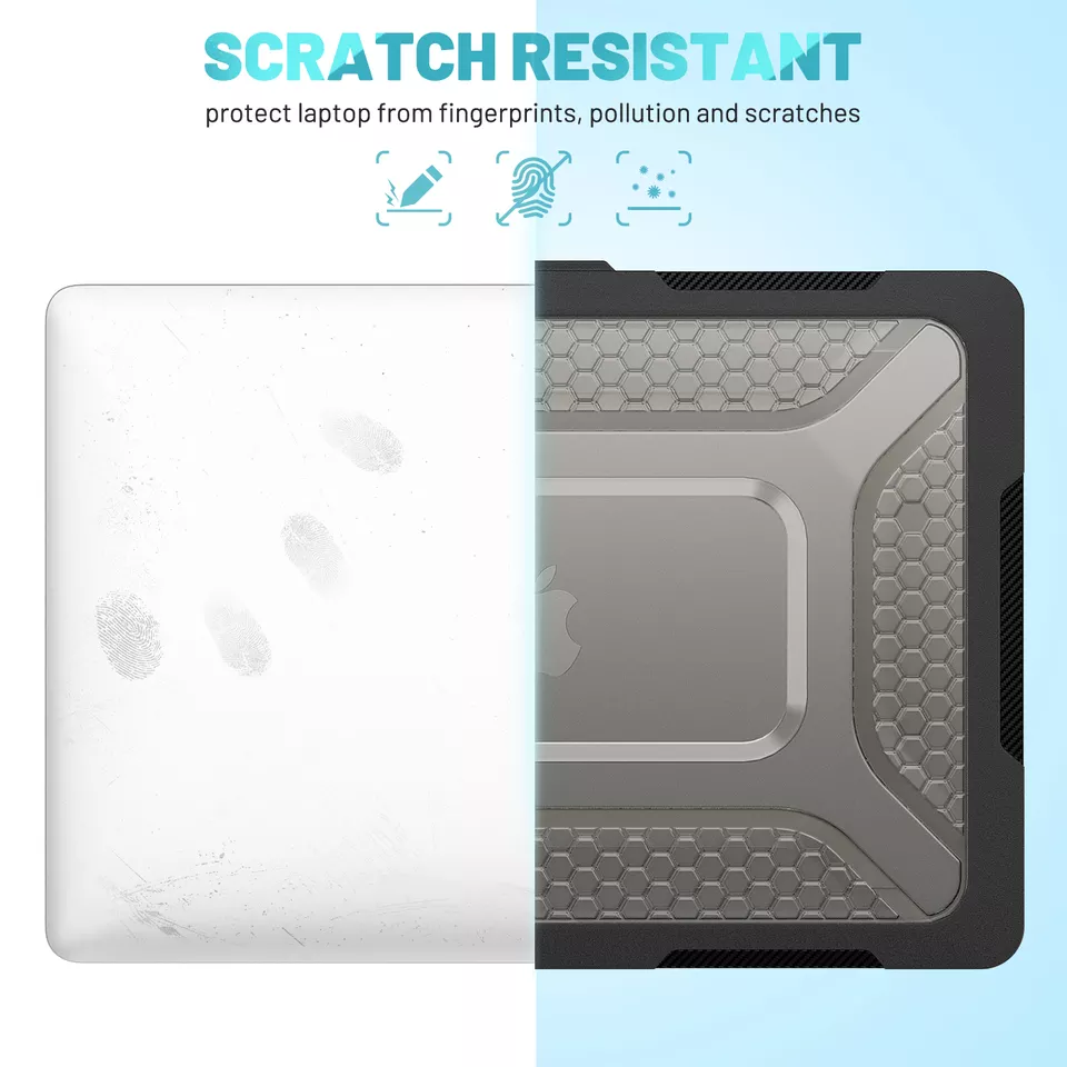 Rugged Protective & Heavy Duty Case Macbook Air 13.6 M3/ M2 - Clear Black - Image 6
