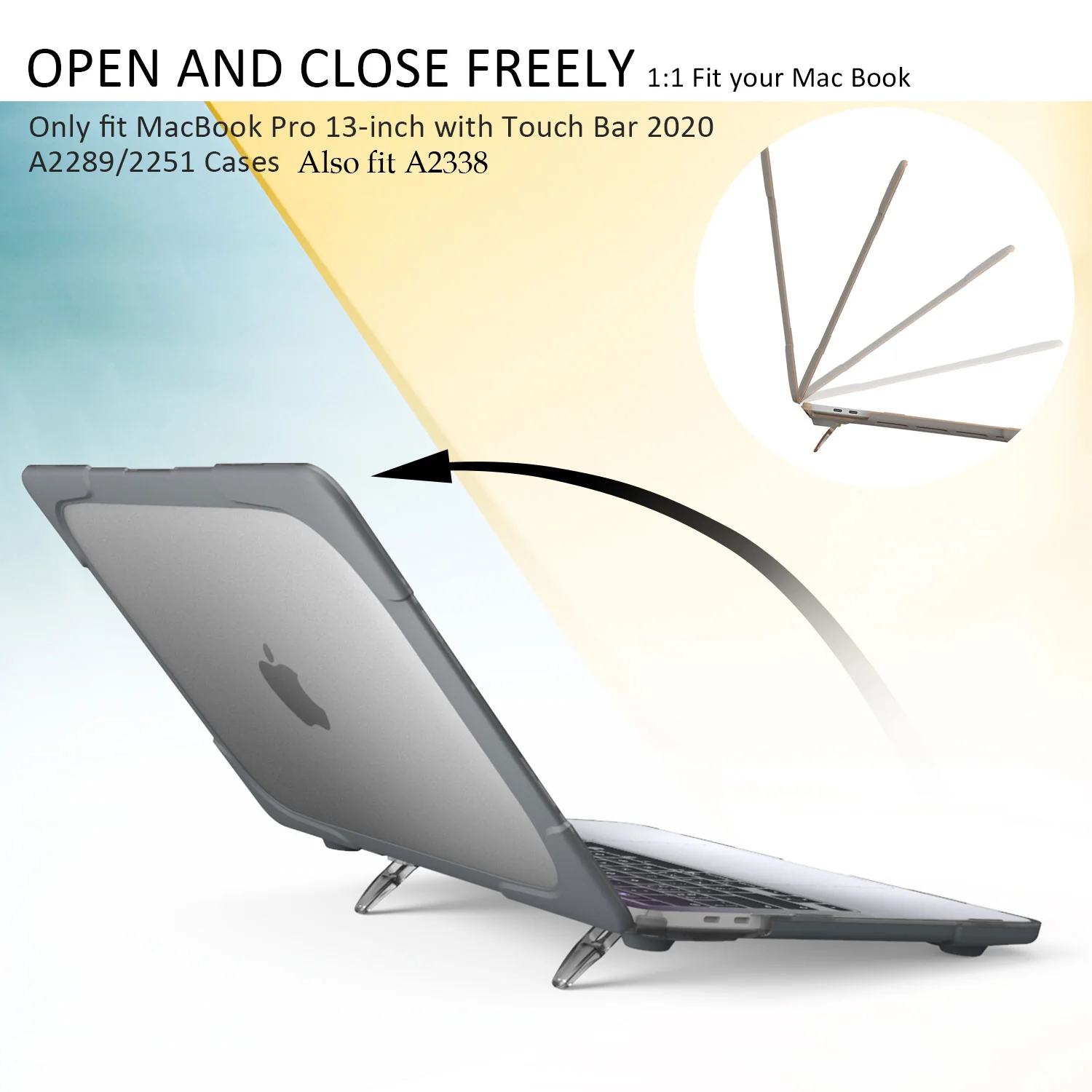 Rugged Protective & Heavy Duty Case Macbook Pro 13 (2020 & 2021) - Clear Grey - Image 2