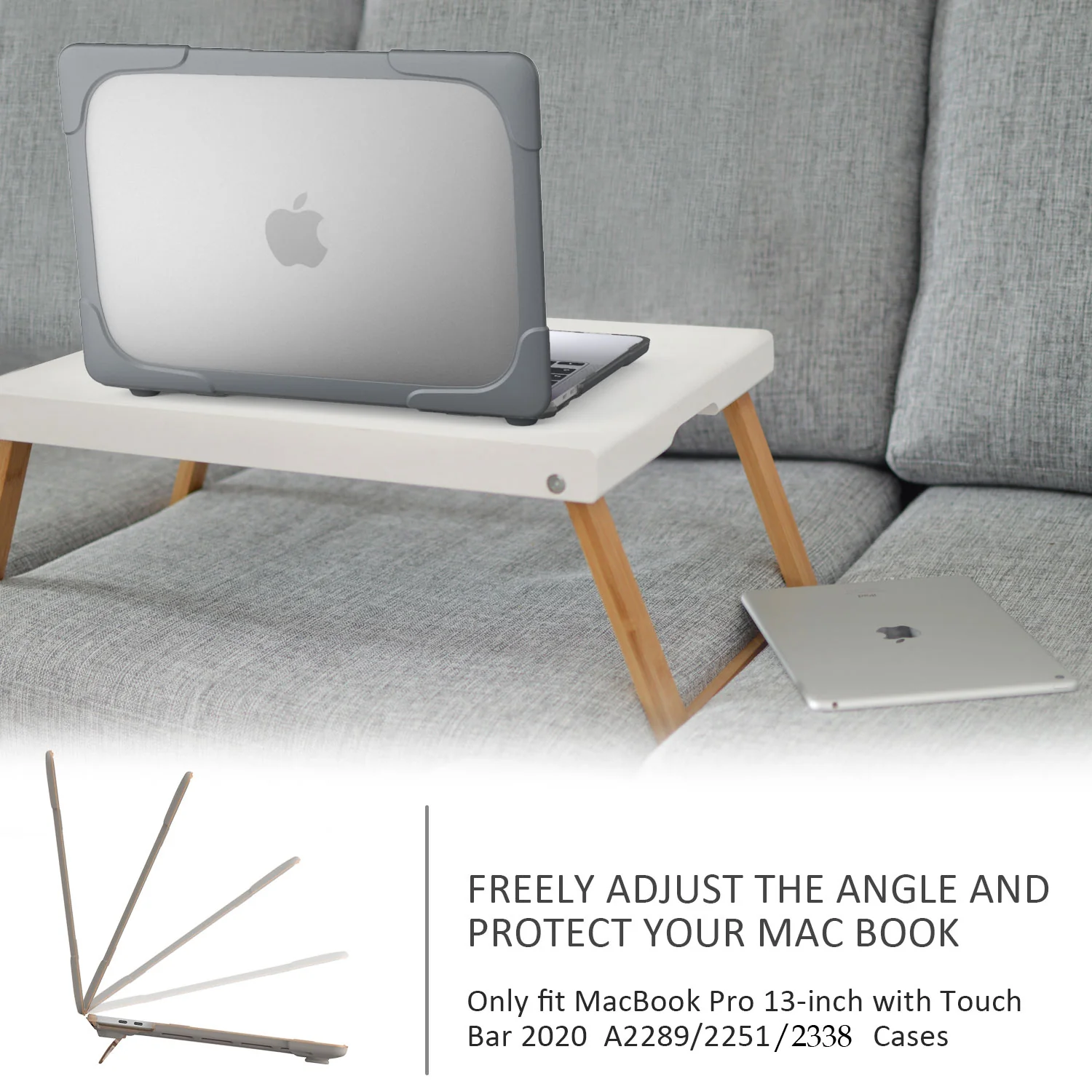 Rugged Protective & Heavy Duty Case Macbook Pro 13 (2020 & 2021) - Clear Grey - Image 3
