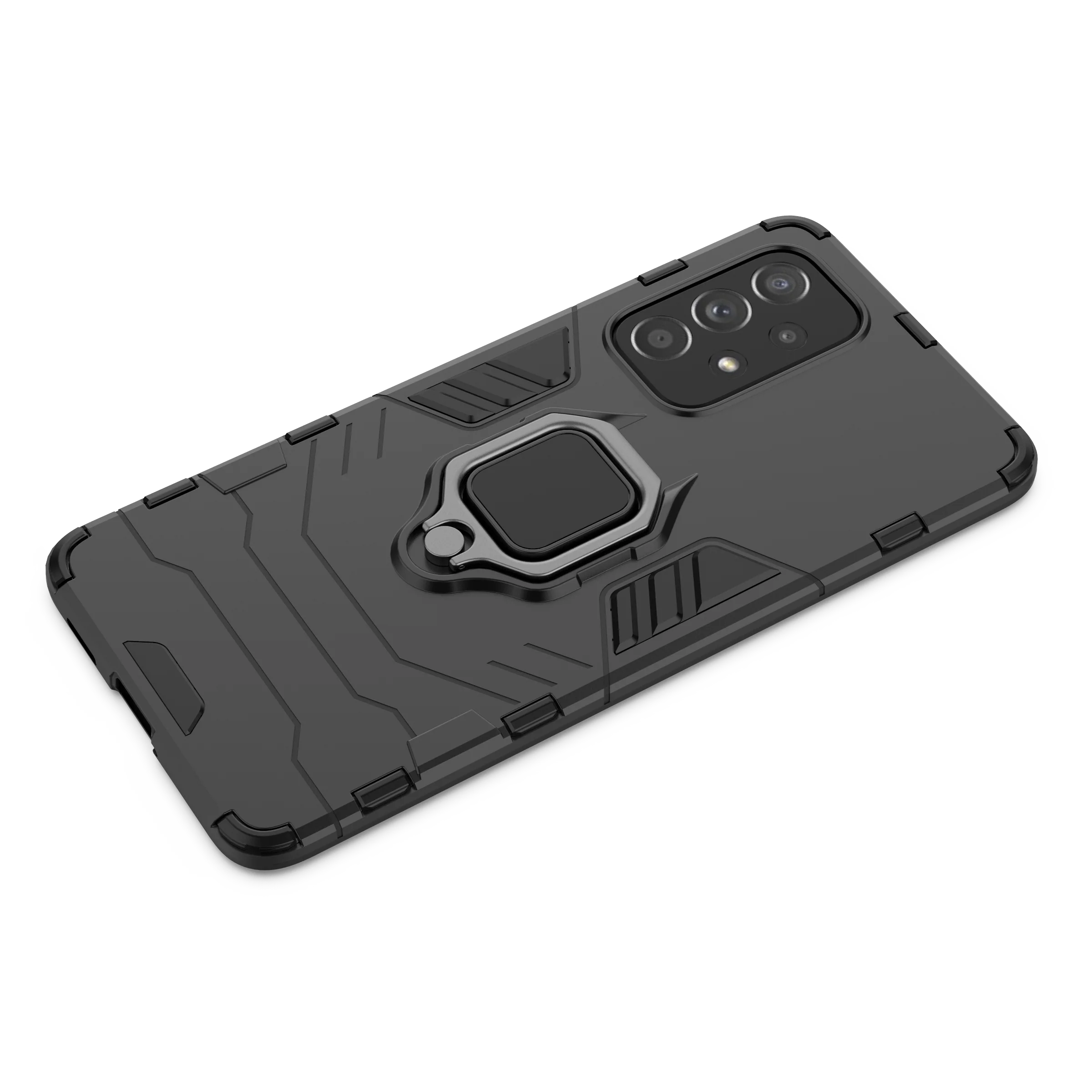 Rugged & Protective Phone Case Samsung A53 5G Built in Ring Holder - Black - Image 3