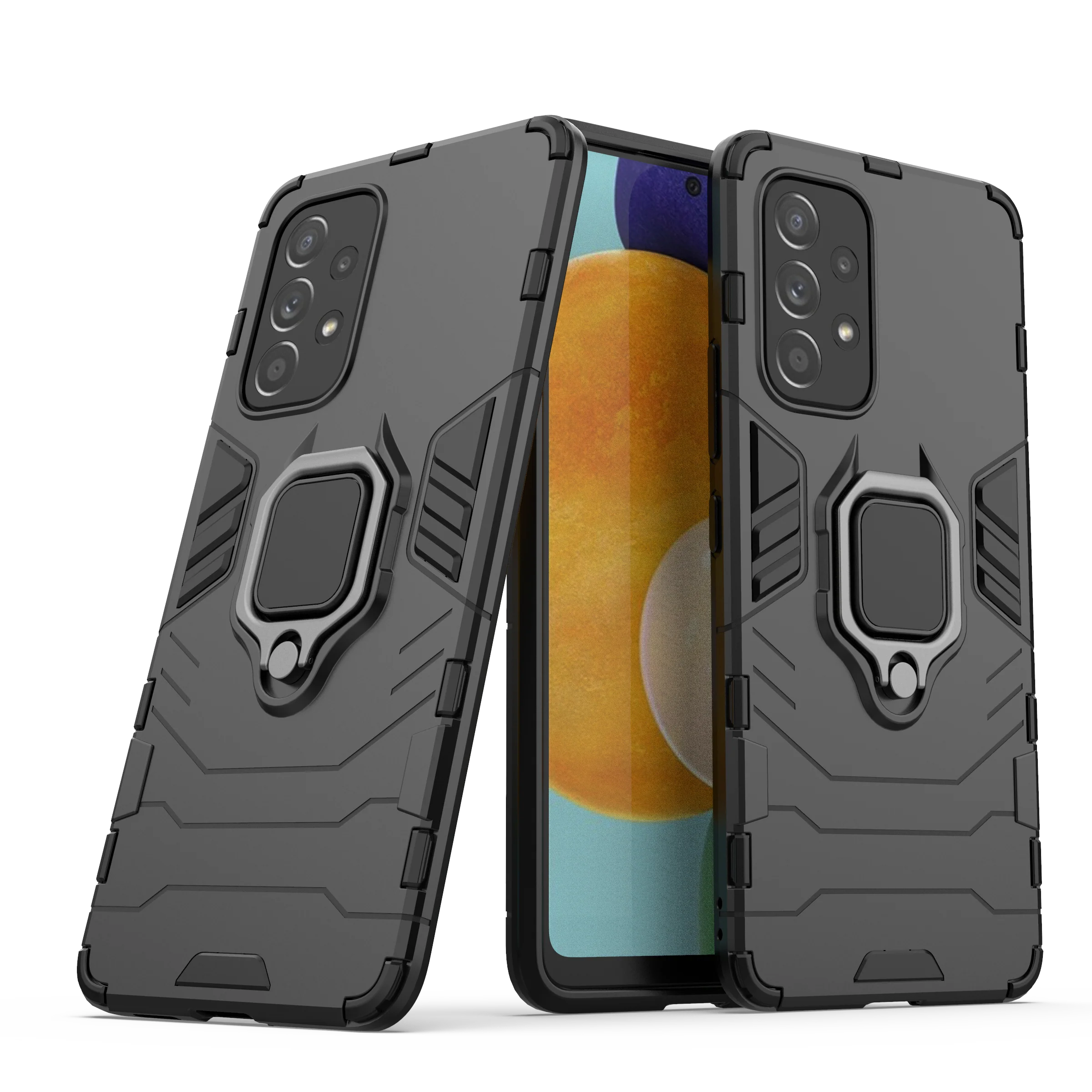 Rugged & Protective Phone Case Samsung A53 5G Built in Ring Holder - Black - Image 5