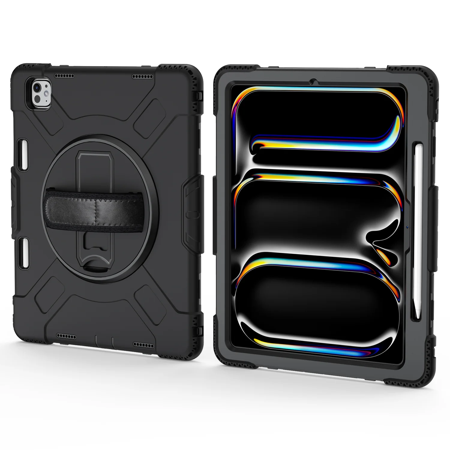Rugged & Tough Case Hand & Shoulder Strap iPad Pro 11 M4 / M5 - Black - Image 13