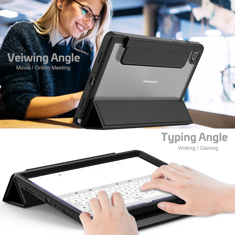 Rugged Trifold Folio Case Samsung Tab A7 Lite T220 8.7 inch - Black - Image 6