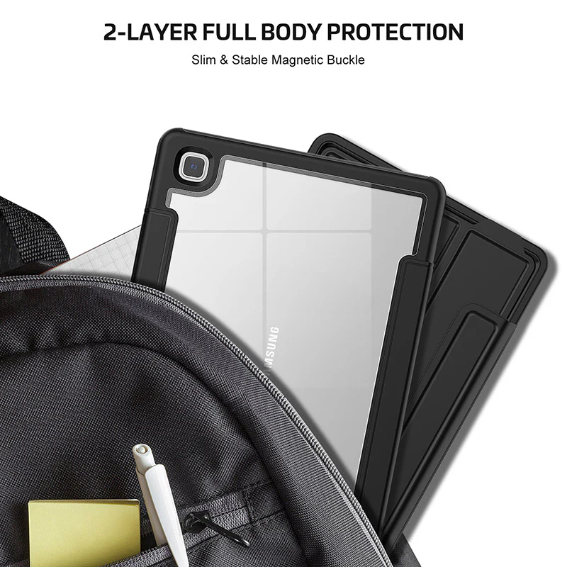 Rugged Trifold Folio Case Samsung Tab A7 Lite T220 8.7 inch - Black - Image 7