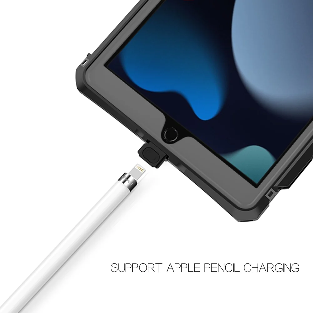Rugged & Waterproof Protective Case iPad 9th / 8th / 7th Gen 10.2 inch - Black - Image 11